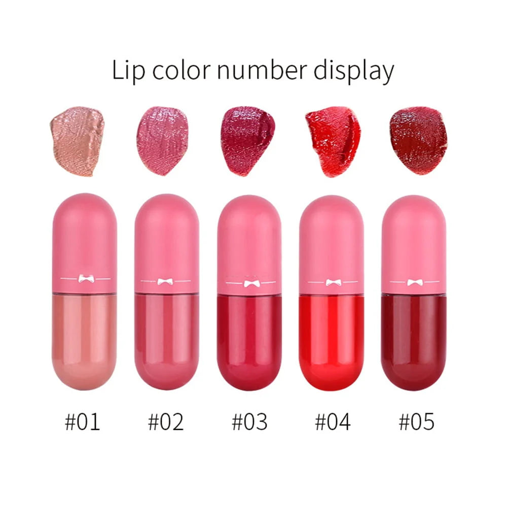 Gegemoon Mini Matte Lip Glosses Set 5 Pcs Capsule Liquid Lipsticks